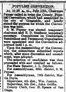 Poway Progress 1894 Populist Party