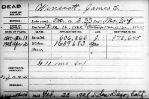 Winscott, James C pension card 33rd